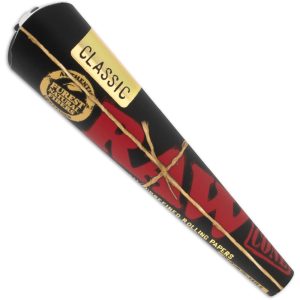 RAW Black pre-rolled cones king size