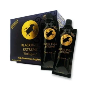 Black Bull Extreme male enhancement supplements 15-pouch display box available at Vape & Ash Smoke Shop