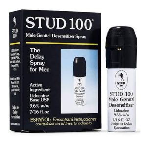 Stud 100 Male Genital Desensitizer Spray with lidocaine for adult wellness available at Vape & Ash Smoke Shop