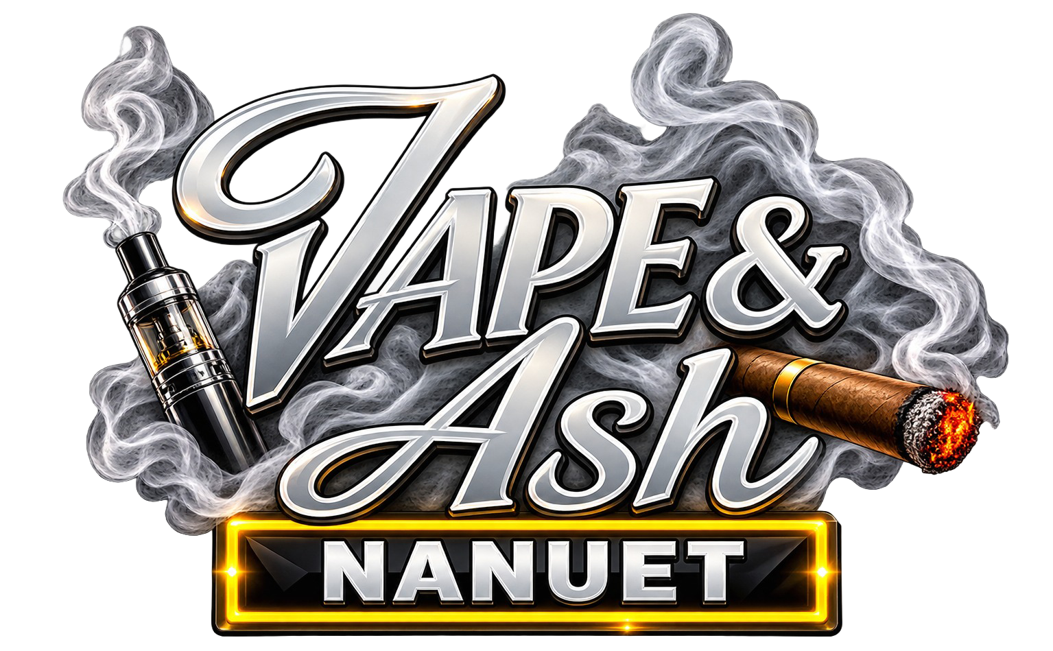vape & ash smoke shop Nanuet ny logo